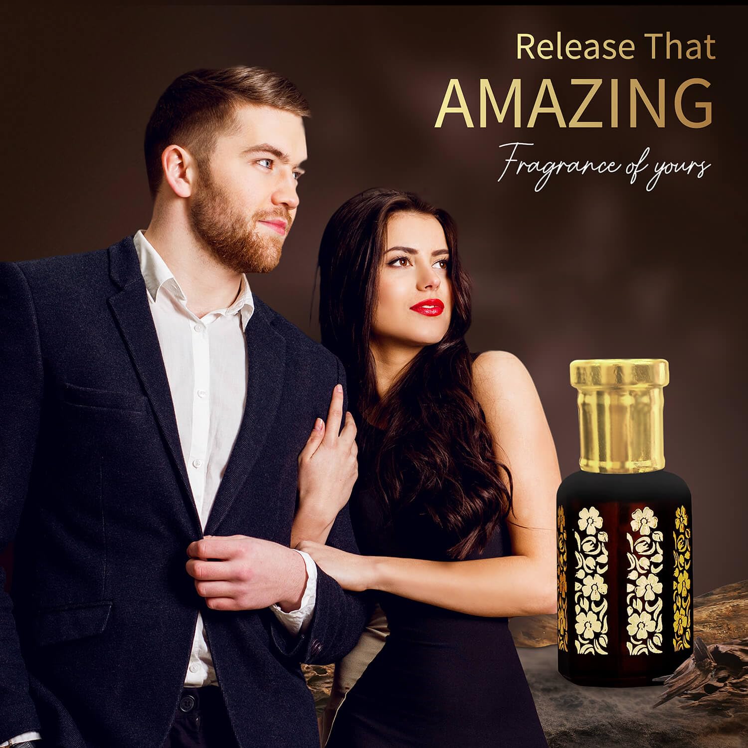Ayouthveda Oudh Natural Ittar | contains Sandalwood Oil & Agarwood Oil | Long Lasting Woody Fragrance | Eliminate Body Odour & Smell Blissfull | Non-Alcoholic Roll On | for Men & Women (8ml)