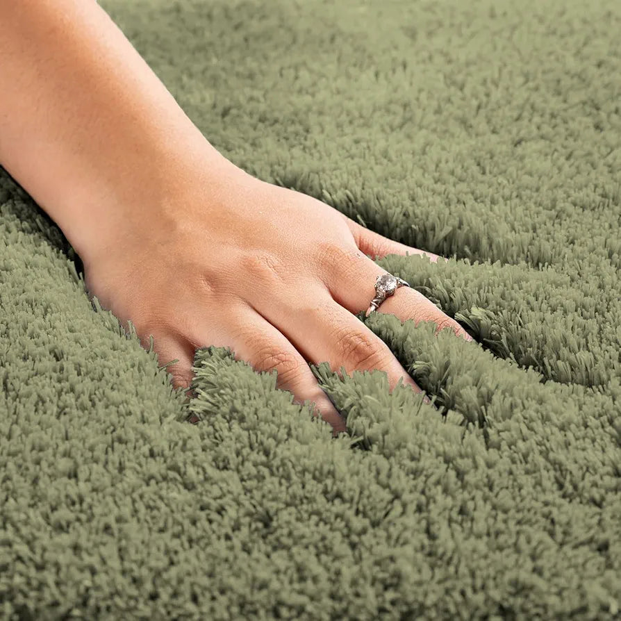 Luxe Home Bath Mat Super Soft Non Slip Vegas Mats for Bathroom Colour Green