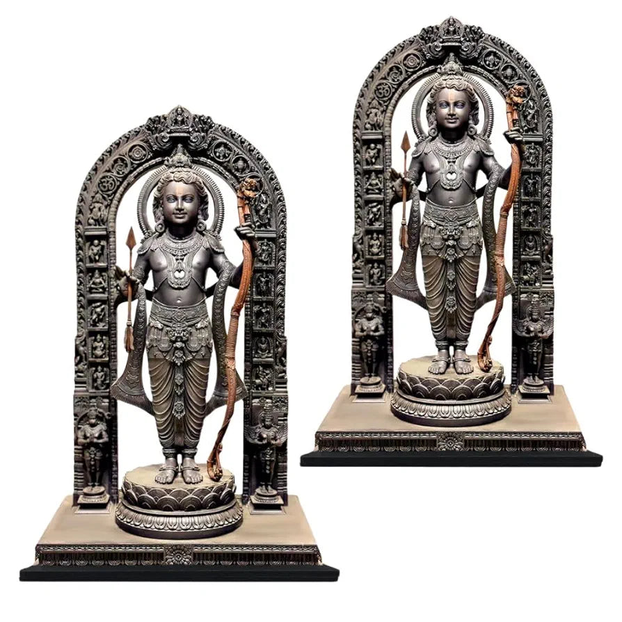 CraftVatika Ram Lalla Idol Ayodhya MDF Murti Statue Set of 2 Ayodhya Ram Lalla Wooden Murti