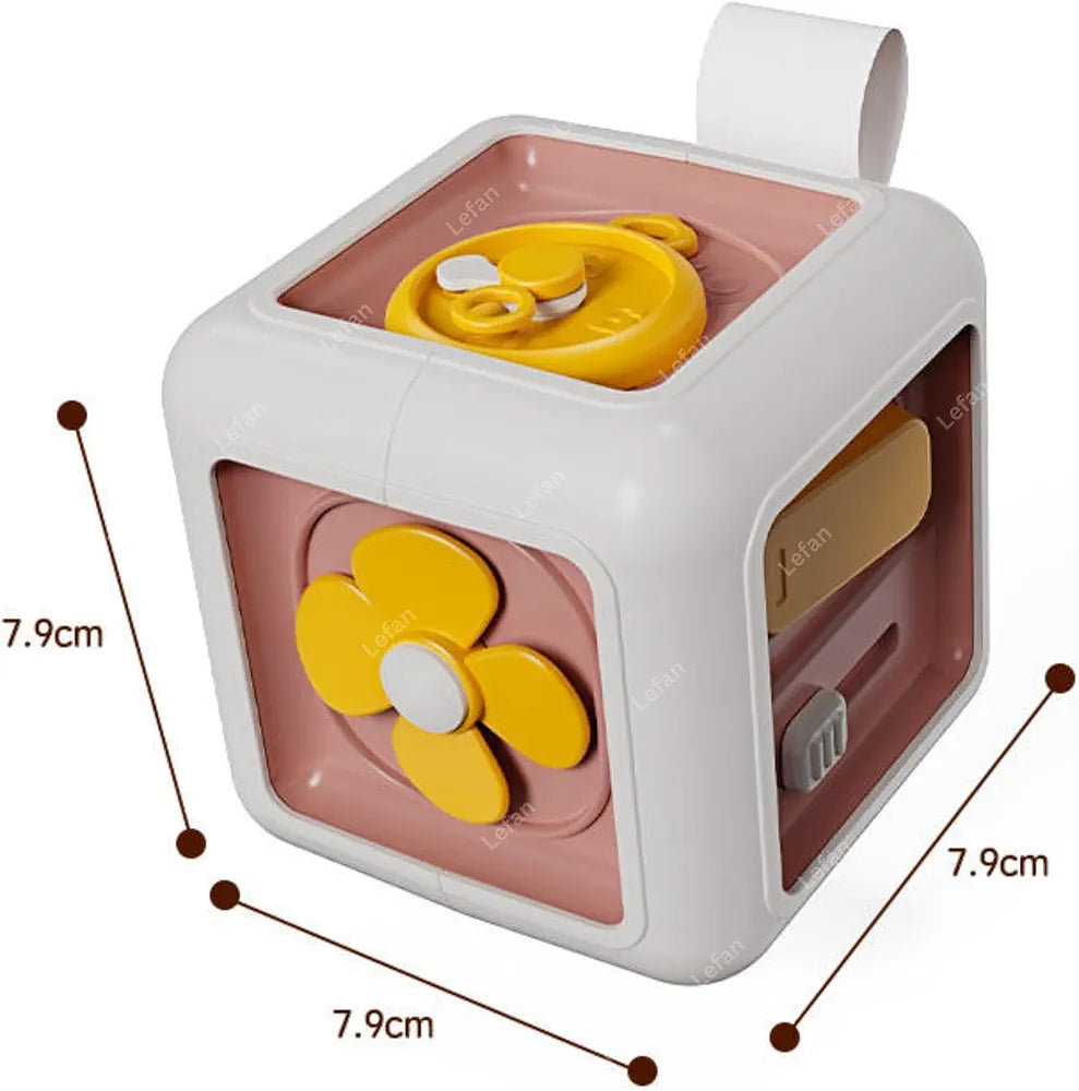 Lefan Montessori for 1 Year Old, Activity Busy Cube Sensory Toys for Toddlers Birthday Gifts for Learning Motor Skills Travel Toys Educational Learning 12-18 Months Baby Kids-Pack of 1pcs