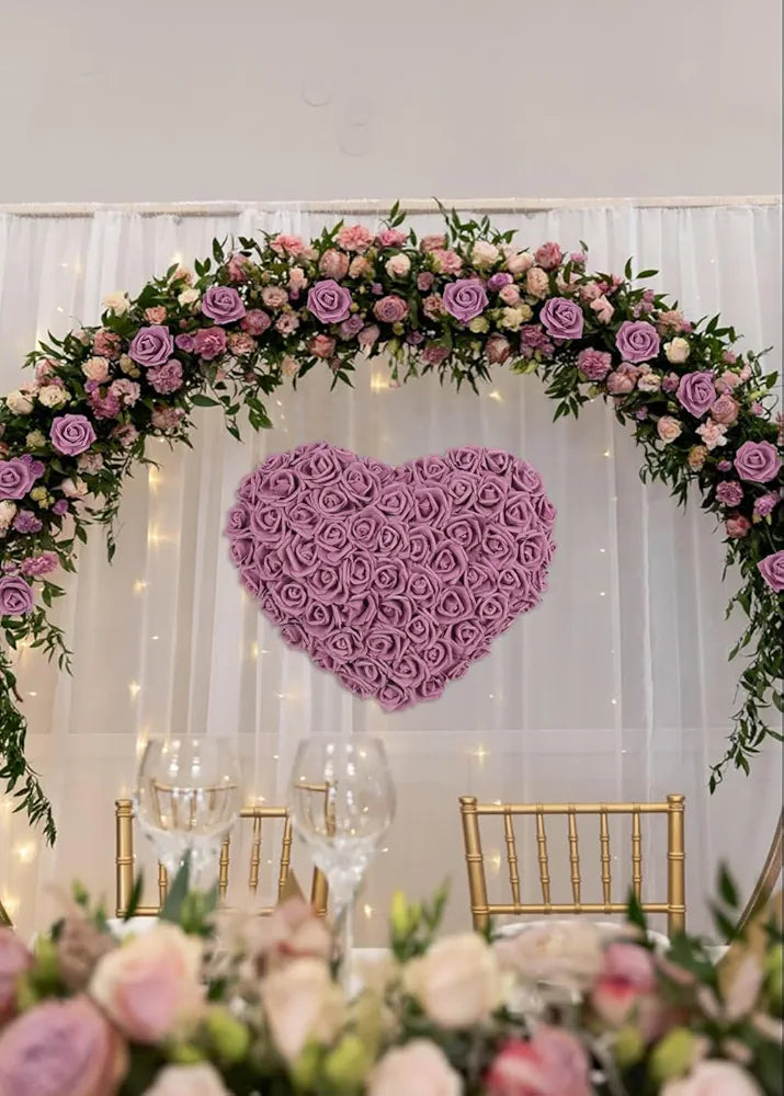 Artificial Rose Flower Heads 100pcs Dusty Rose Foam Fake Roses Bulk 3inch Stemless Faux Flowers Dusty Rose