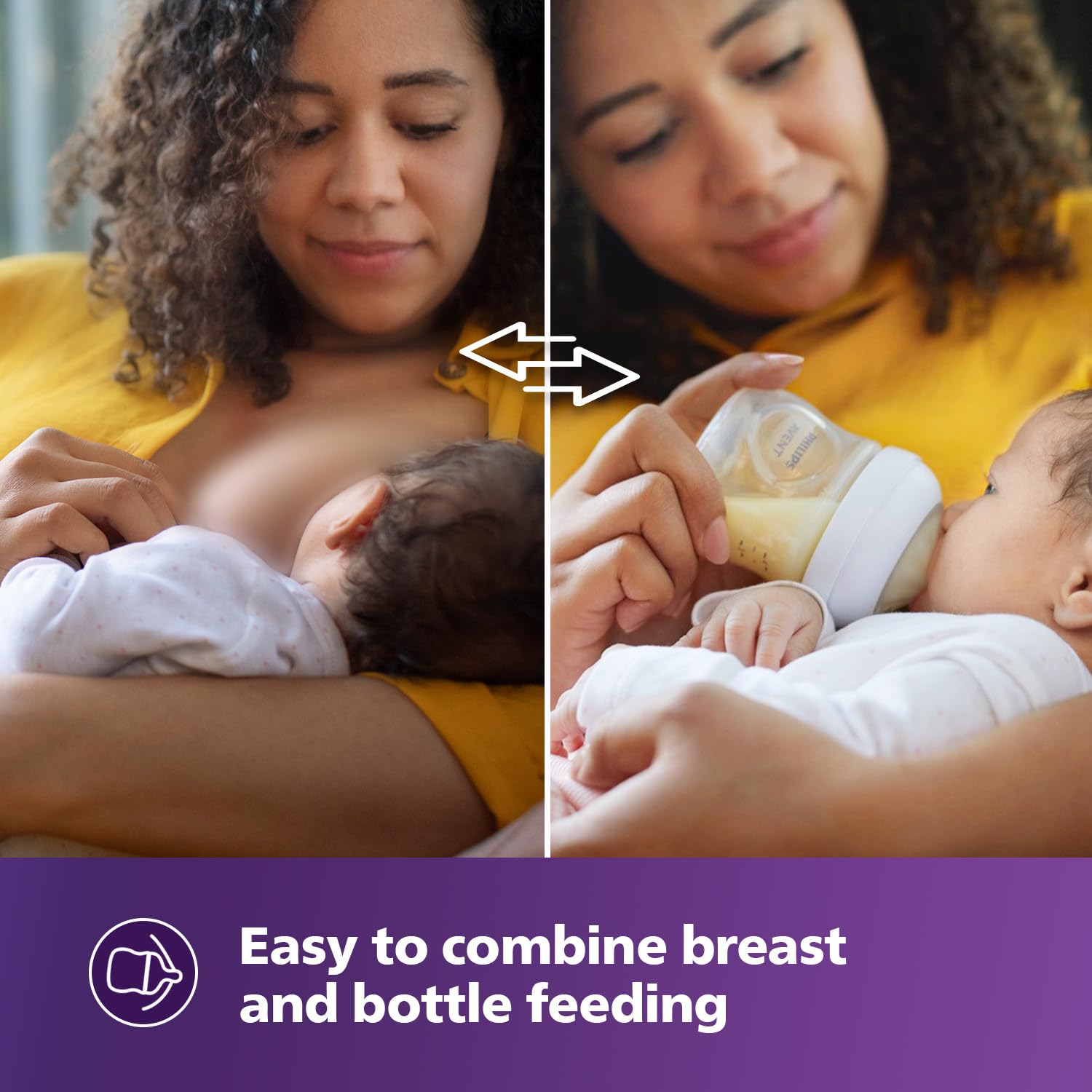 Philips Avent Natural Response Baby Feeding Bottle - 125Ml Baby Milk Bottle for Newborns and Up, Bpa Free, 0+ Months (Model SCY900/01)