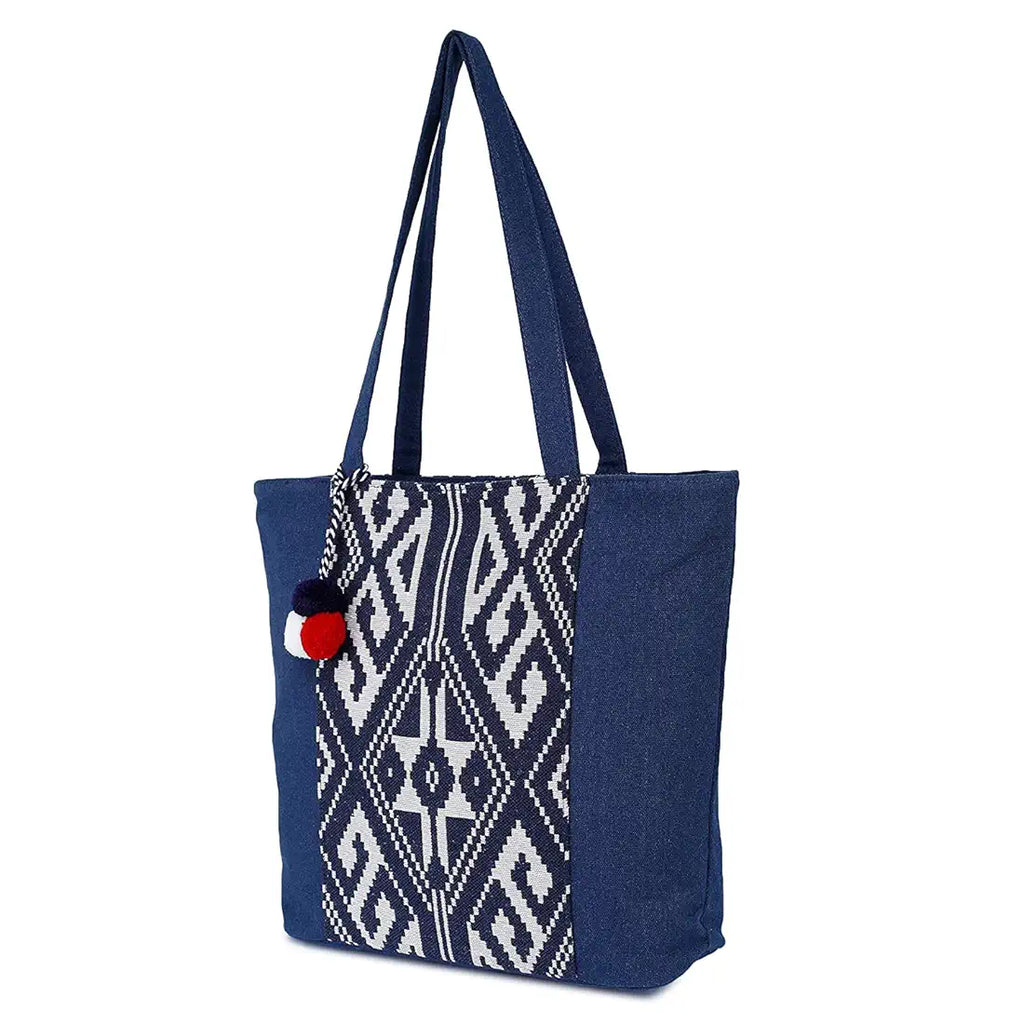 K London Alii And Aliizey Tote Bag For Women With Zip Bag Colour Blue