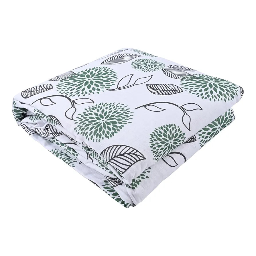 Trance Home Linen 150 GSM Pure Cotton Reversible Dohar Single Bed Size Ac Blanket Comforter Soft Light-Weight Bed Blanket 56 X 88 Inch Colour Spring Green