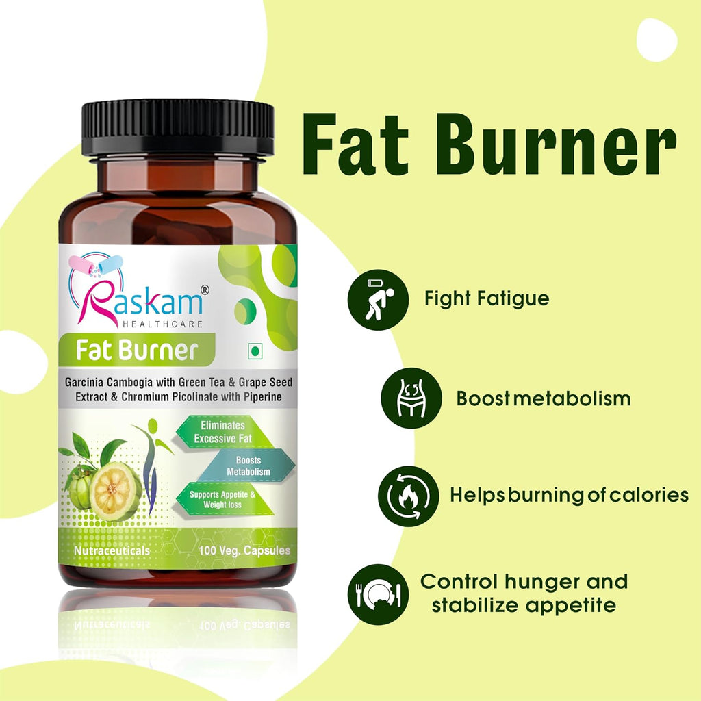 Fat Burner - 100 Capsules- Weight Loss Supplement with Garcinia Cambogia, Green Coffee Beans Green Tea Extract Metabolism Booster Belly Fat Burner for Men & Women