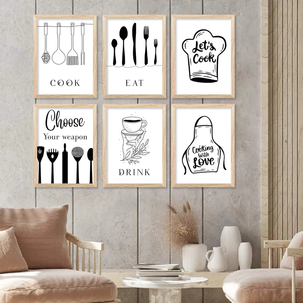 Kotart Restaurant Theme Digital Painting for Kitchen Restaurant Cafe Wall Decoration B