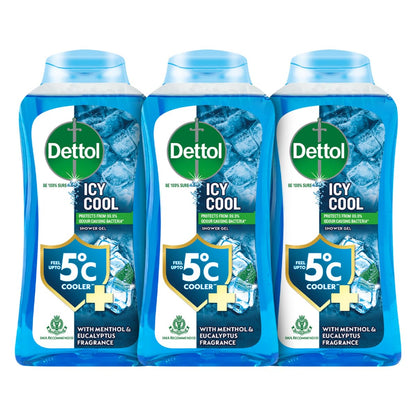 Dettol Icy Cool Body Wash and Shower Gel - 250 ml (Pack of 3)