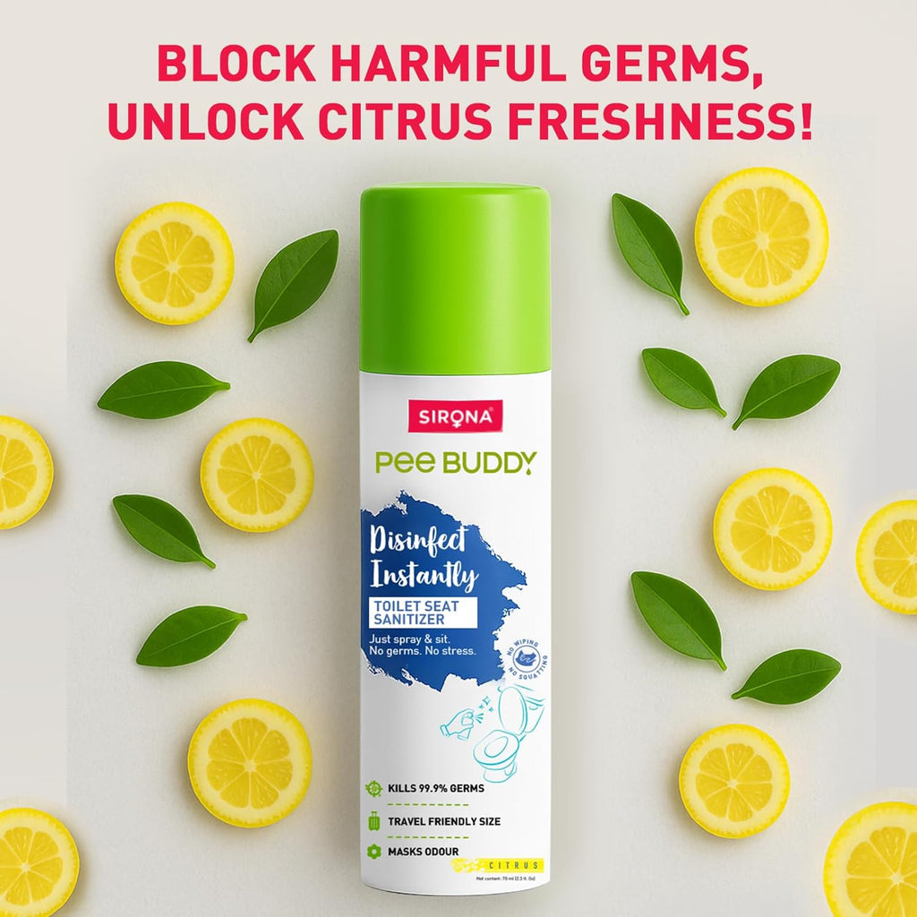 PEE BUDDY Toilet Seat Sanitizer Spray â€“ 100ml (Pack of 1) | Refreshing Vanilla Fragrance | Quick-Drying, Hygienic & Travel-Friendly | Kills Germs & Bacteria