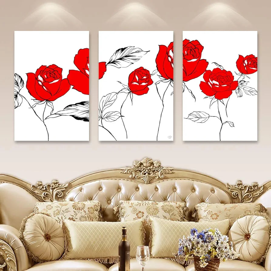 Rangoli MDF 3 Pcs Wall Poster 12x18 Inch Decorative Wall Art P-4 Design-1