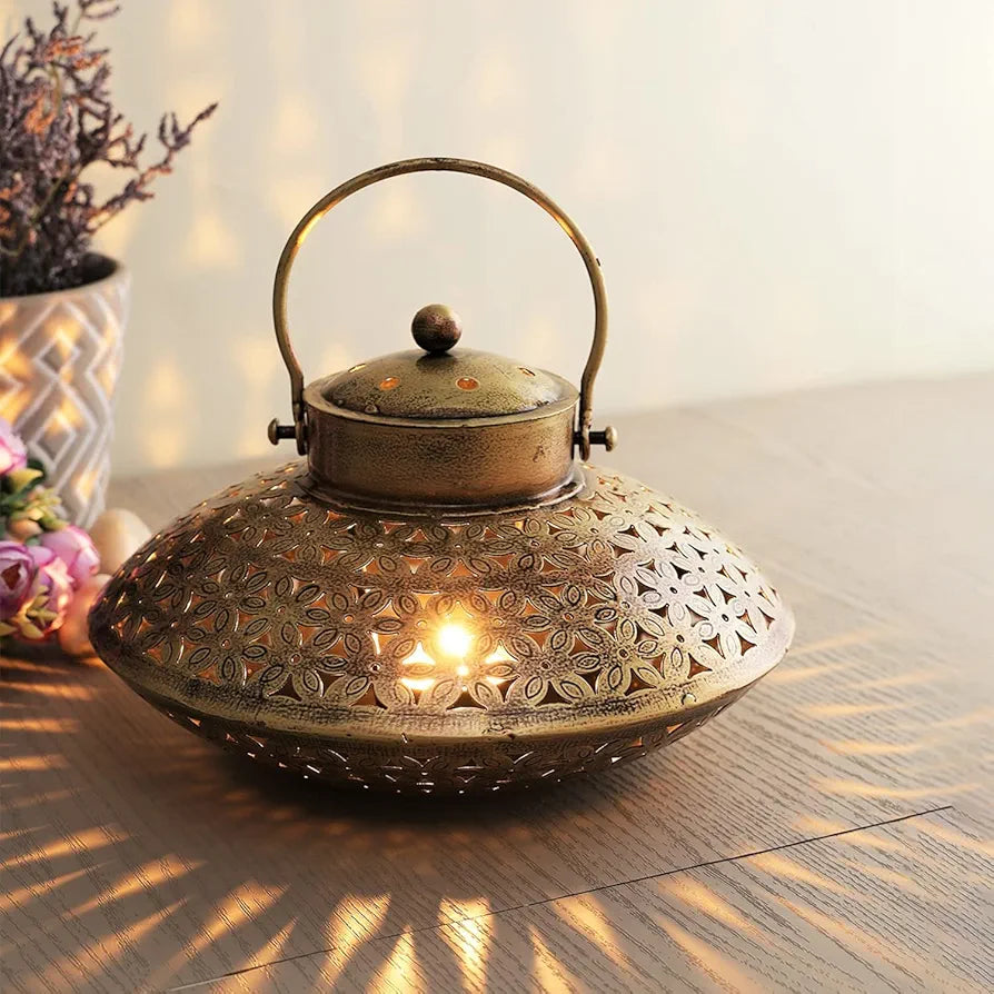 Iron Degchi doop stand Tealight Candle Holder - Tea Light Candle Stand Decorative