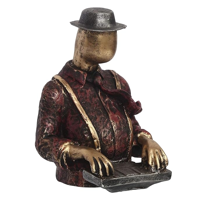 Ecraftindia Man With Hat Playing Piano Decorative Statue
