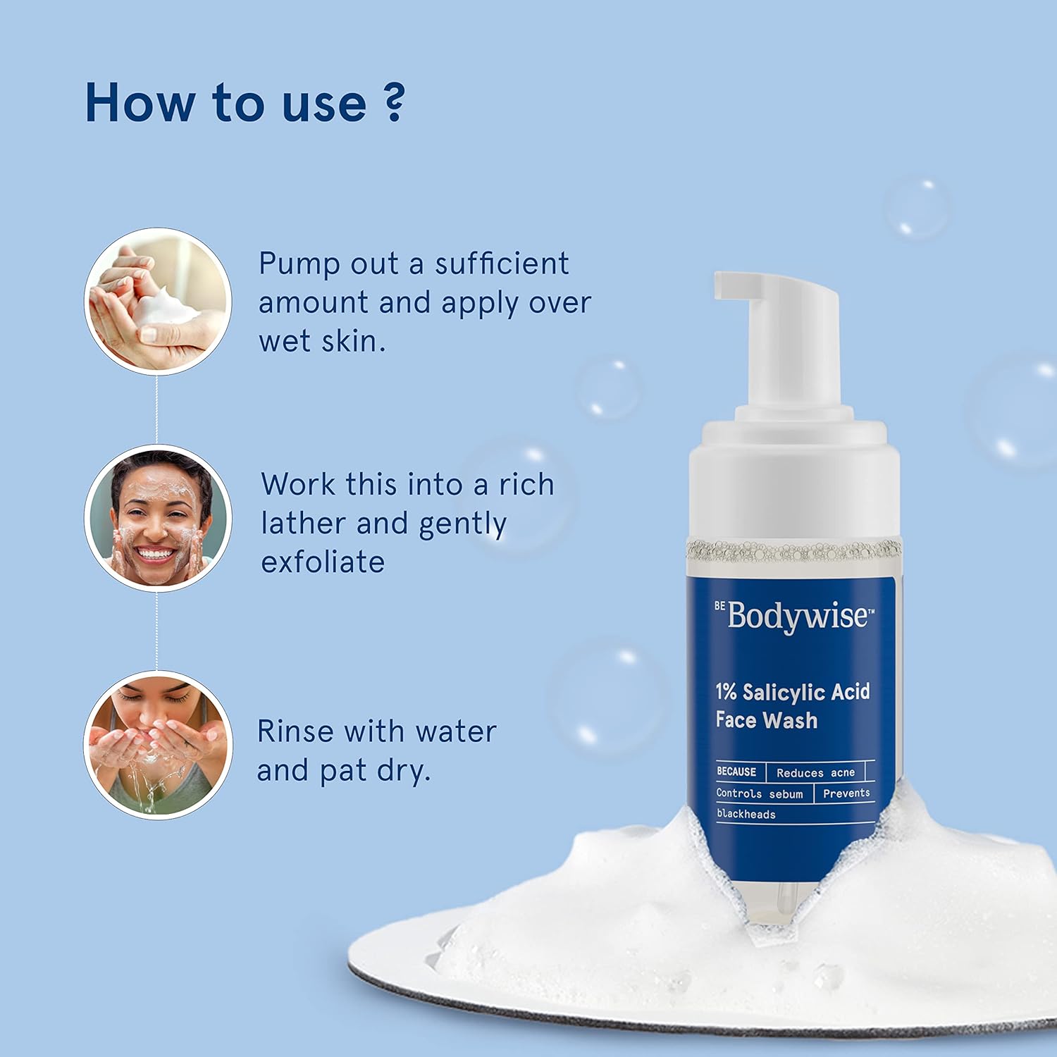 BeBodywise 1% Salicylic Acid Face Wash -120 ml