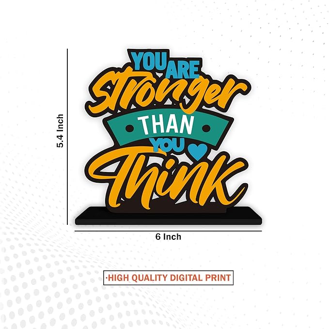 Art Vibes Artvibes Wooden Idols and Figurine You Are Stronger Than You Think Motivational Quote Table Decoration for Office Desk