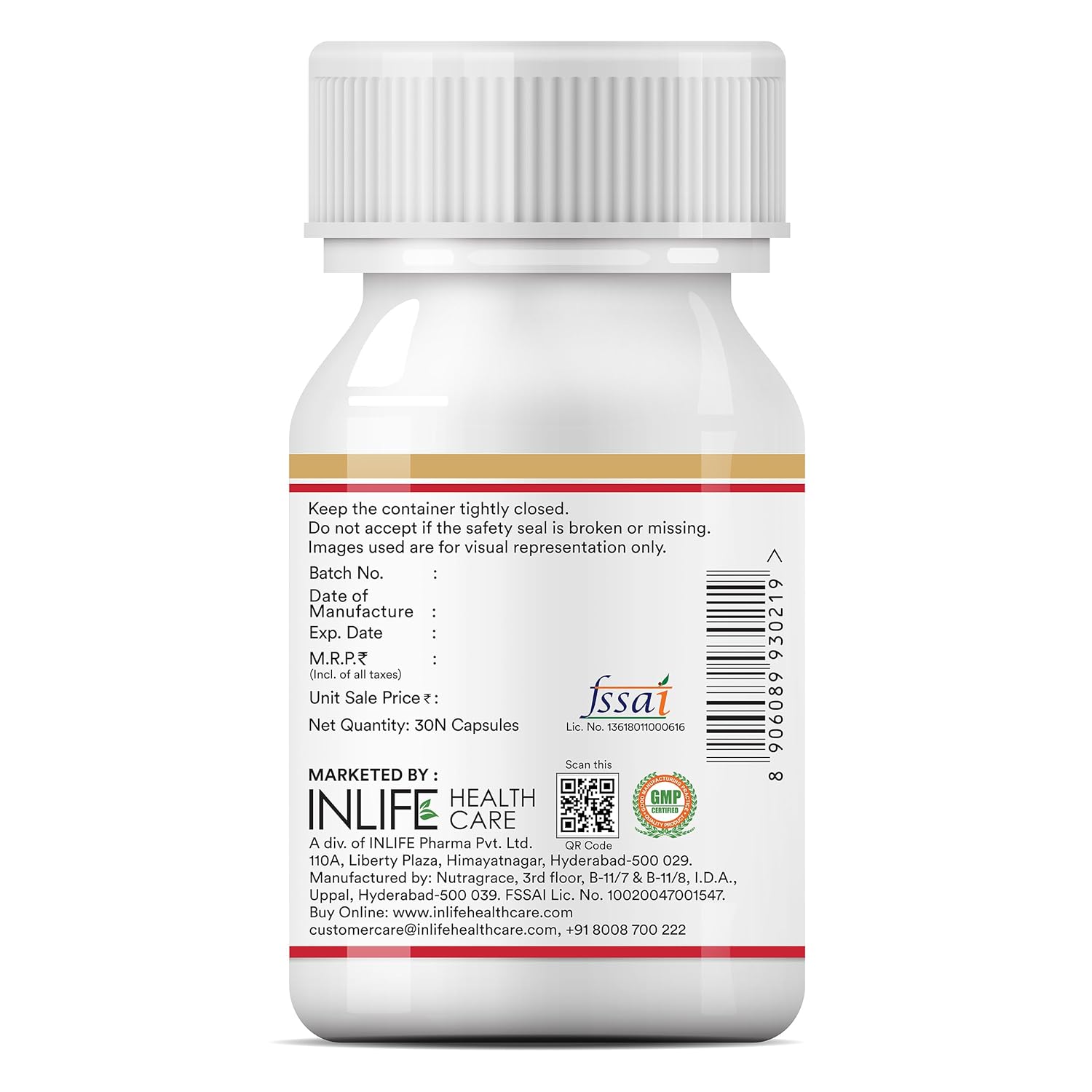 INLIFE Fish Oil Coenzyme Q10 Omega 3 Supplement - 60 Liquid Filled Capsules