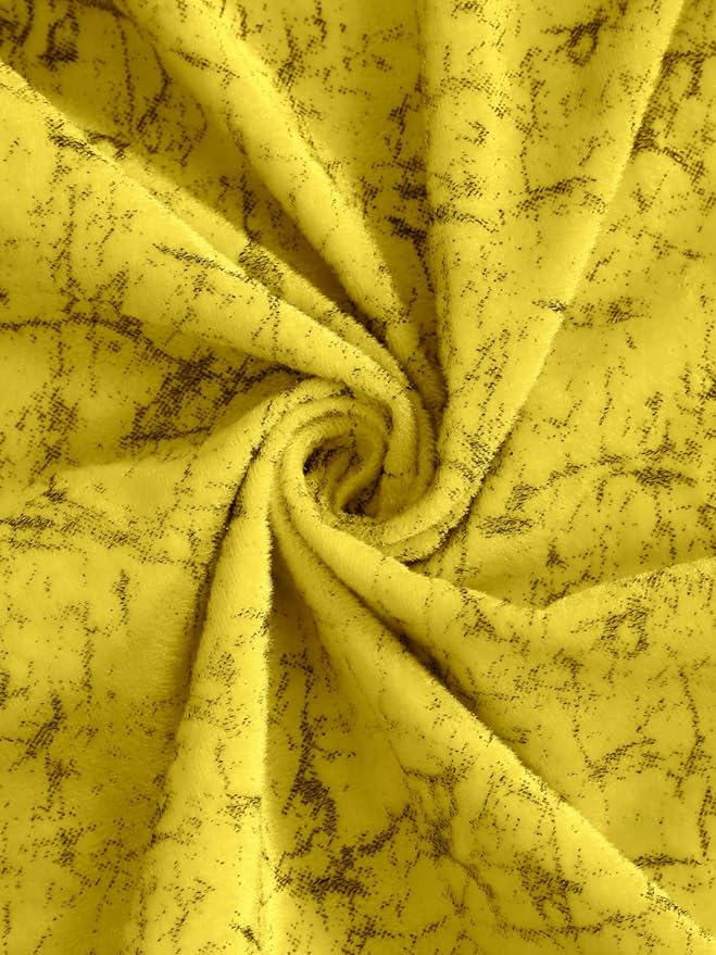 Cortina 2 Piece Solid Design Panel Eyelet Velvet Door Curtains | 7 Feet | Mustad
