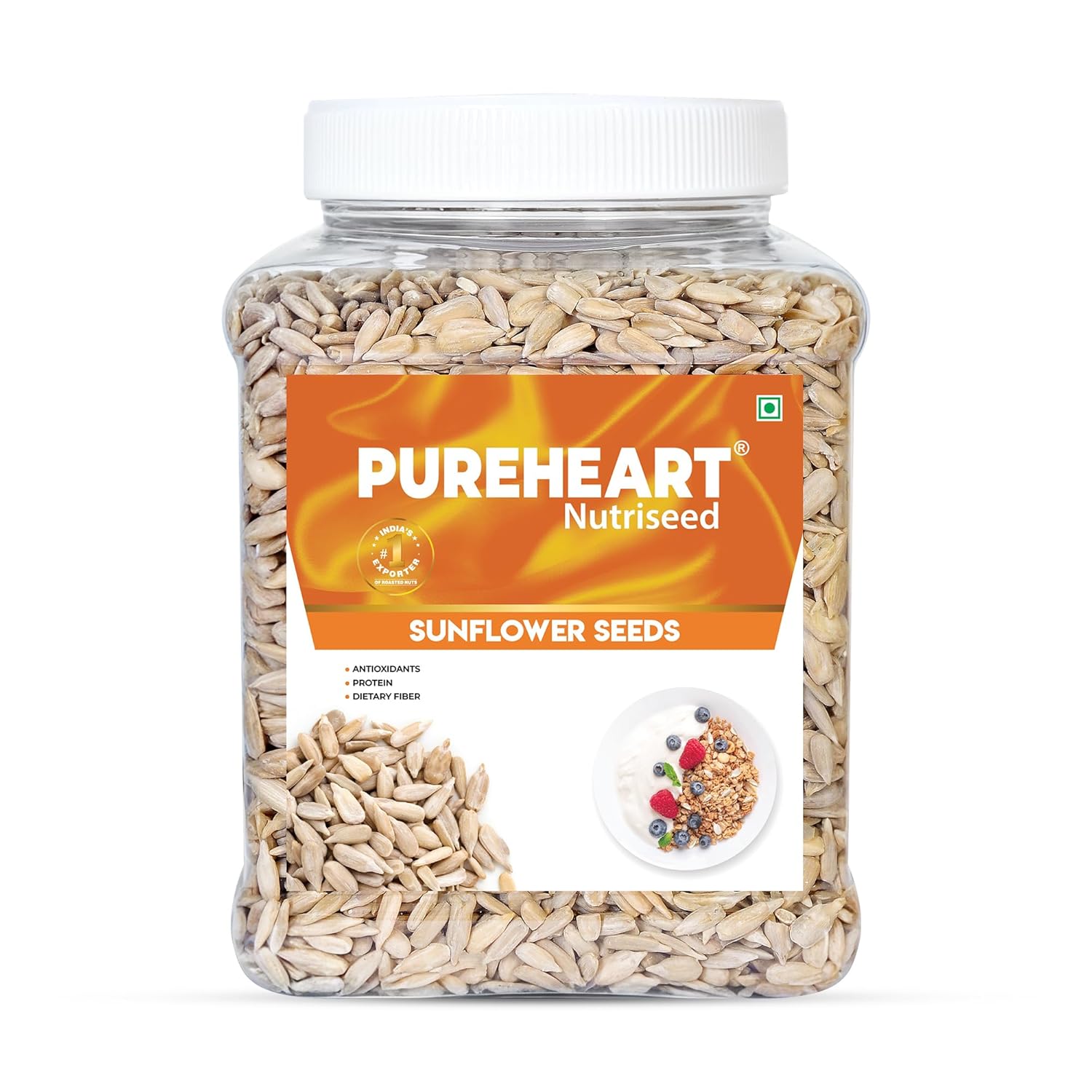 Pureheart Premium Raw Sunflower Seeds for Eating - Protein, Fibre and Antioxidants Rich Superfood for Heart Health, Immune Support, Healthy Diet Snack