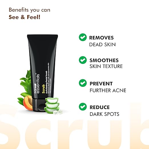 Raw Essentials Scrub, Exfoliating Face Scrub - 100 gms