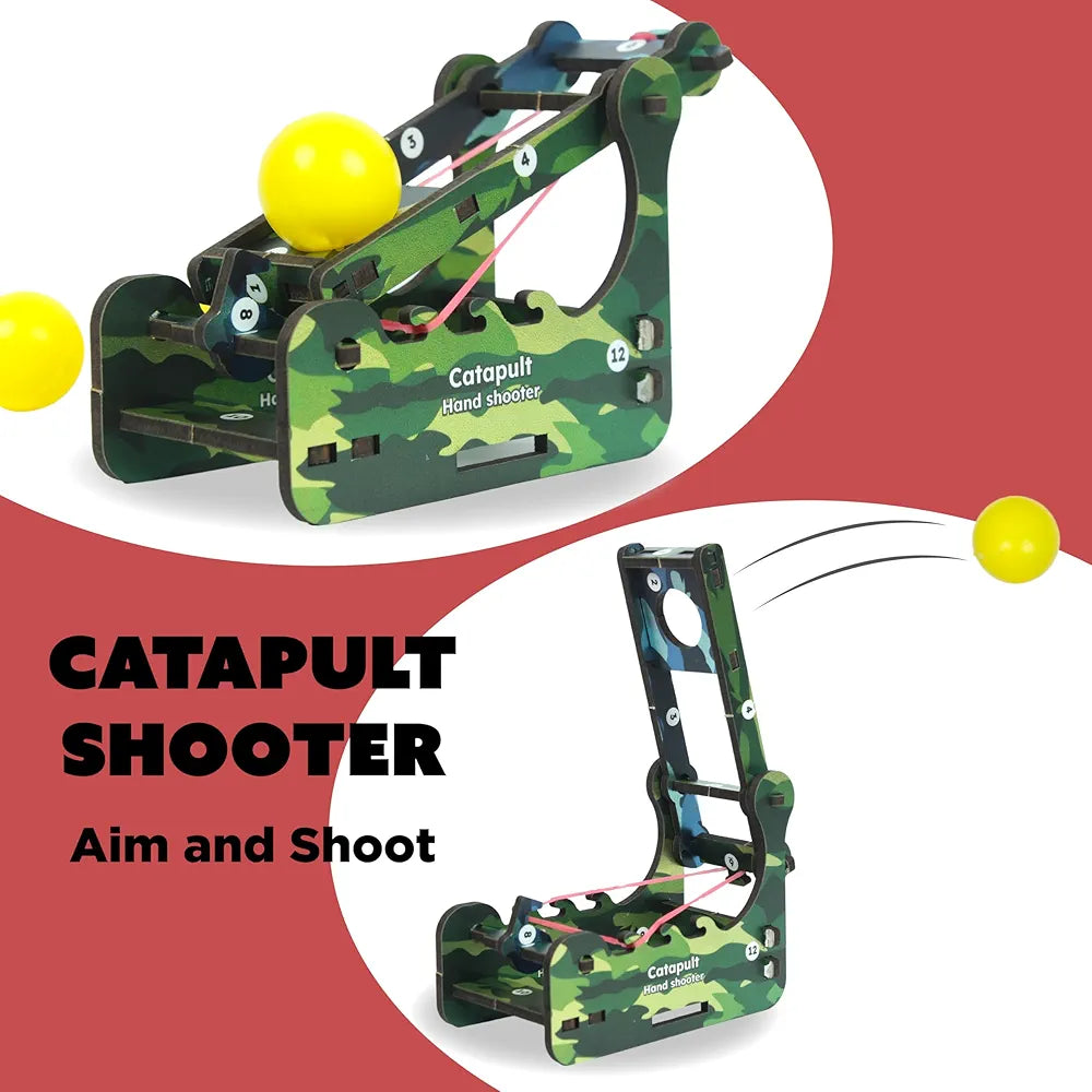 Butterfly EduFields DIY Catapult Shooter Science Kit Best Birthday Return Gifts for Kids Ages 8 9 10 11 12 Catapult + Hand Shooter 2in1 Play STEM Toy