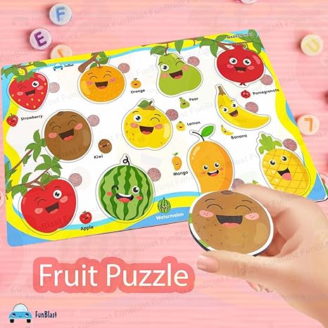 FunBlast Set of 5 Puzzle Board Wooden Toys Educational Toys for Kids Wooden Colorful Board