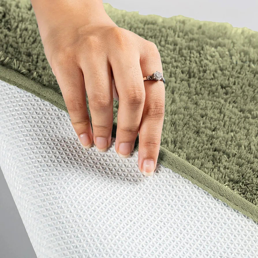 Luxe Home Bath Mat Super Soft Non Slip Vegas Mats for Bathroom Colour Green