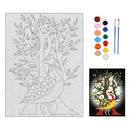 Hobby India Self Painting Bird Canvas | Gond Art | Pre-designed Canvas Board