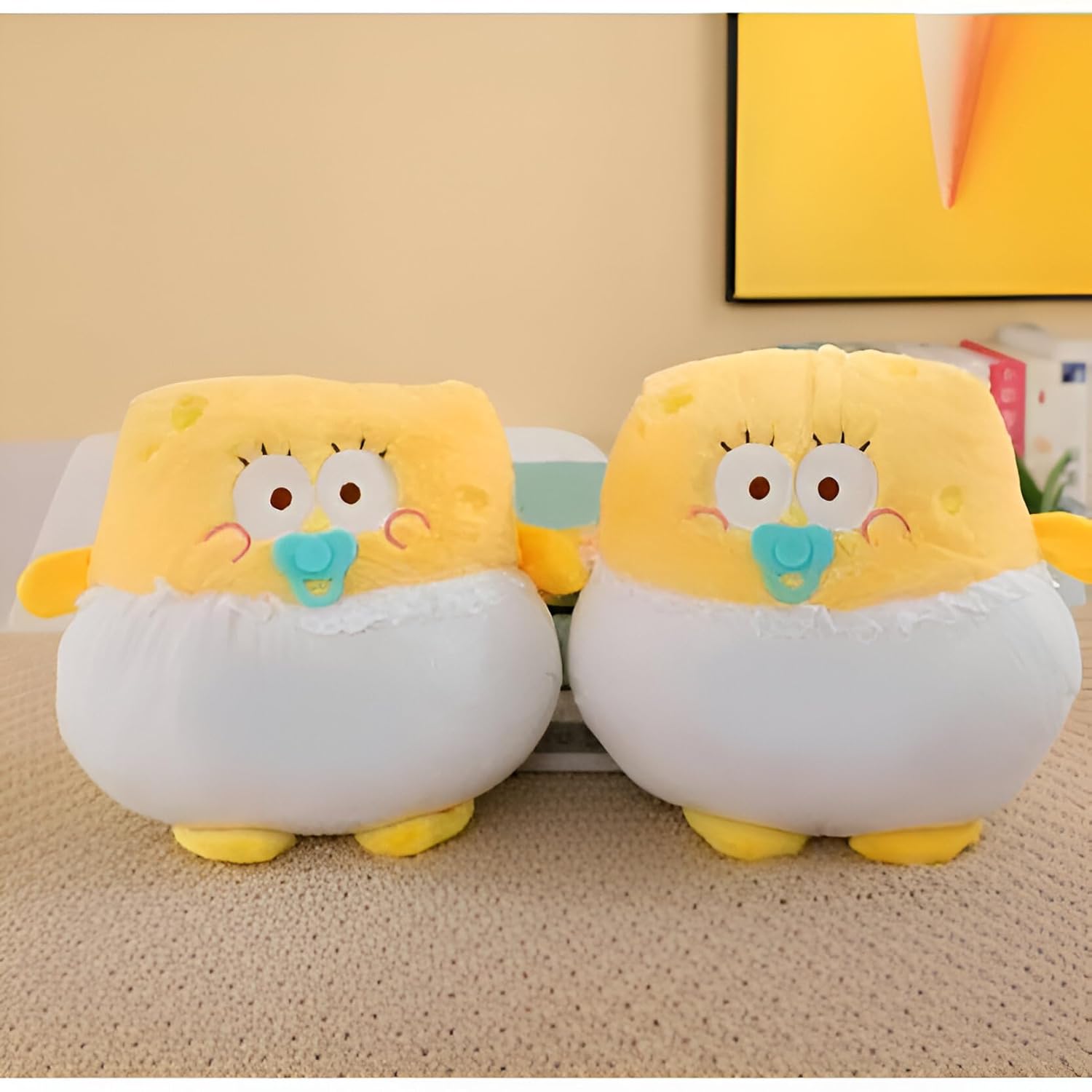 Tickles Kids Favorite Soft Stuffed Plush Animal Toy for Kids Color White & Yellow 18 cm