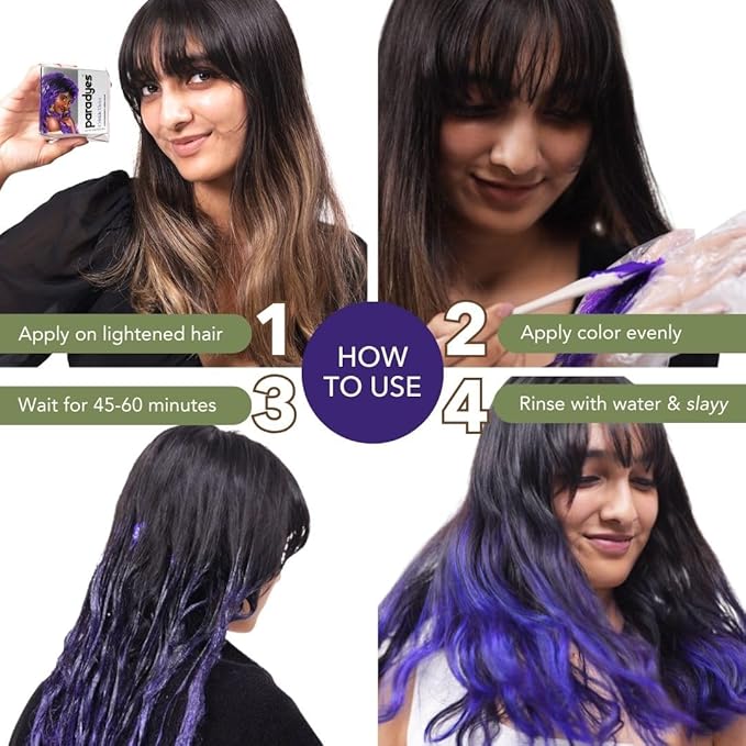 Paradyes Semi-permanent Crinkle Violet Diy Conditioner Based Hair Colour - 120 Gms