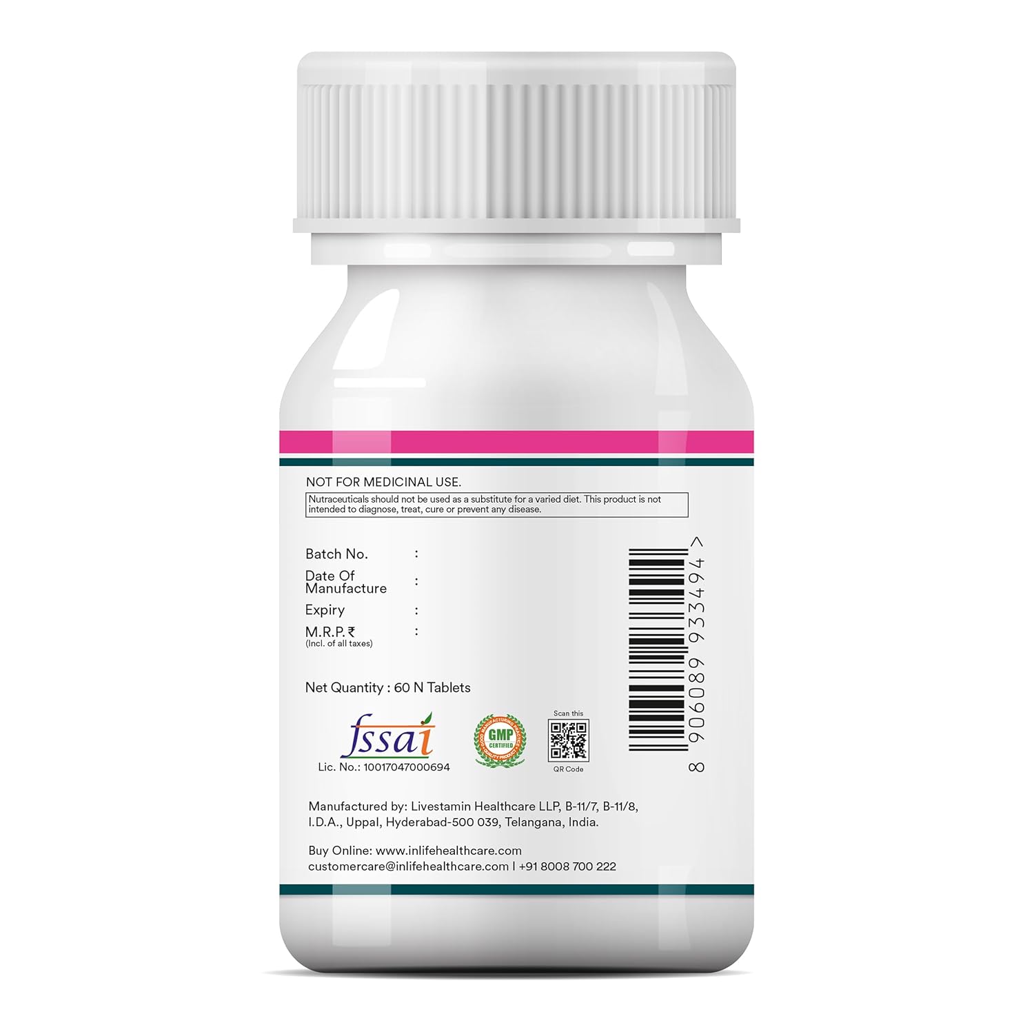 INLIFE Women's Multivitamin Tablets | 60 Tablets | Enriched with Zinc, Vitamin C, Vitamin D, and Essential Multiminerals | Supports Immunity and Energy Levels (Pack of 1)