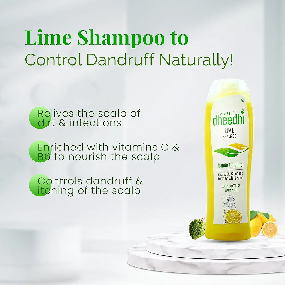 Dhathri Dheedhi Lime Shampoo Anti Dandruff with Itch Control, Vitamin C and B6