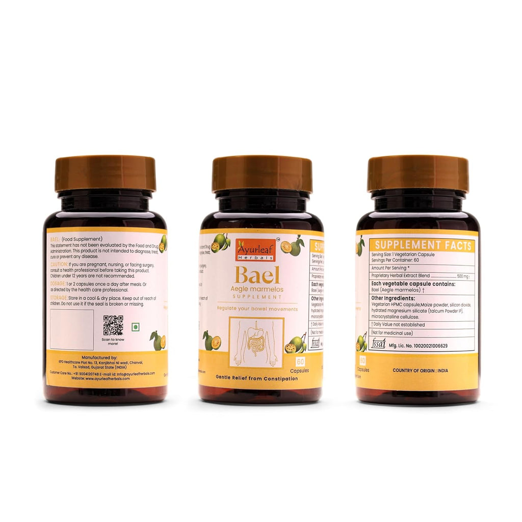 Ayurleaf Herbals Bael Fruit Capsules - 60 Caps Pack of 2
