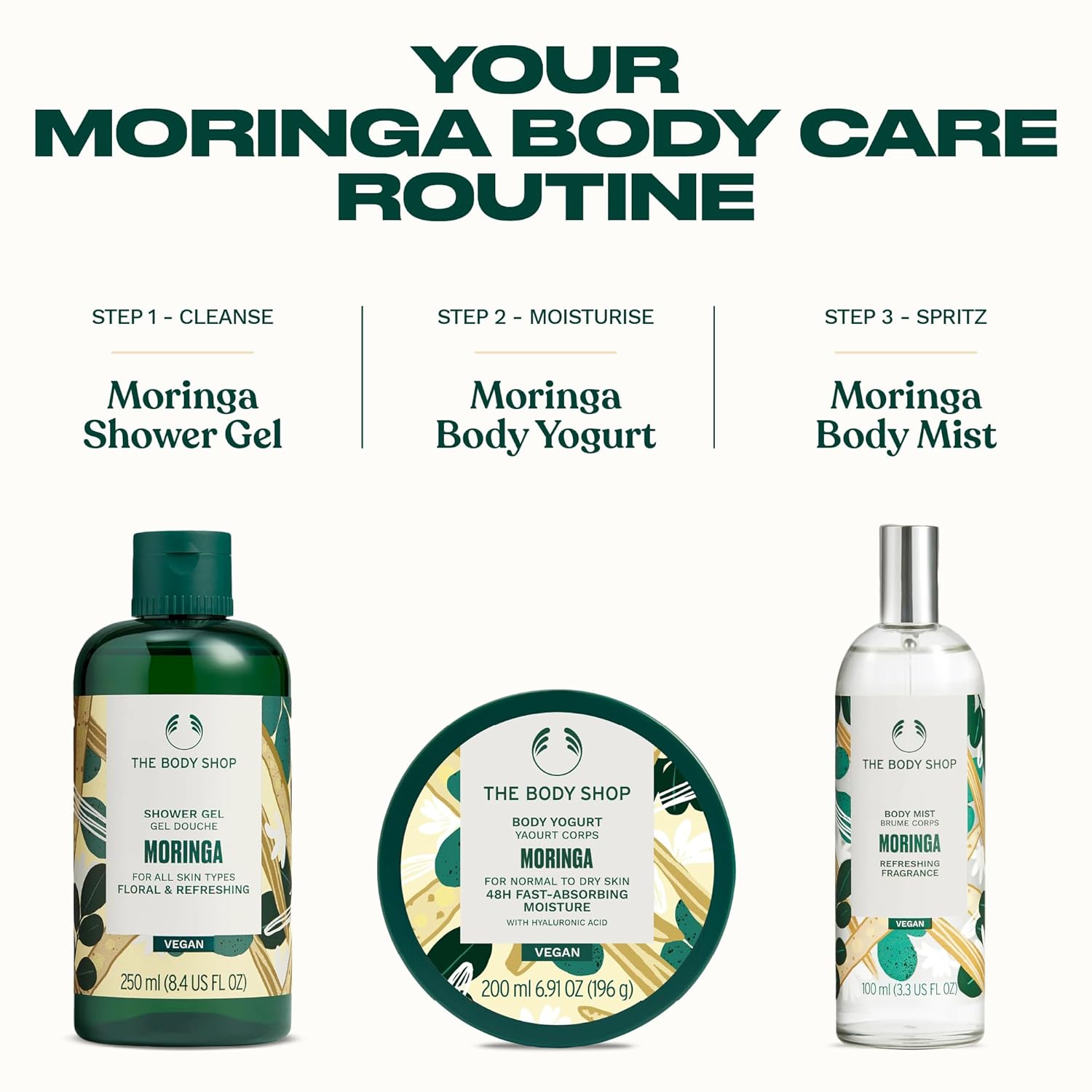 The Body Shop Moringa Vegan Body Yogurt For Normal to Dry Skin 200ml