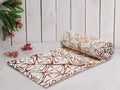 Trance Home Linen Pure Malmal Cotton Multipurpose Baby Dohar 3-Layered Baby Swaddle Colour Ivy Brown
