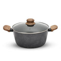 Anko Australia Non-Stick Aluminium Casserole with Glass Lid 24cm 3L 4-Layer Coating PFOA Free Black