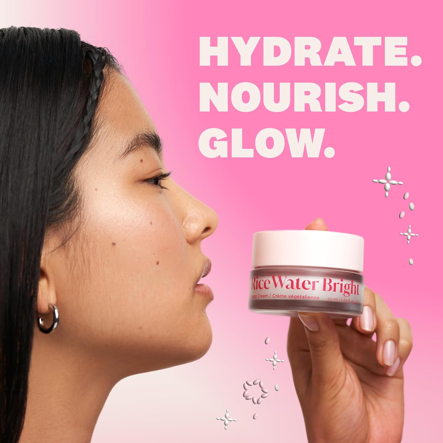The Face Shop Rice Water Bright Vegan Cream with Ceramide, Niacinamide & Hyaluronic Acid | Brightens Skin, Fades Blemishes & Acne Marks | Korean Skin Care | 50ml