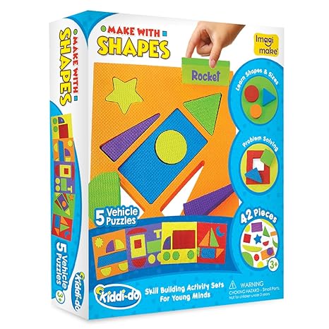 Imagimake Make with Shapes and Mazelines Activity Kit and Puzzle Learn Shapes