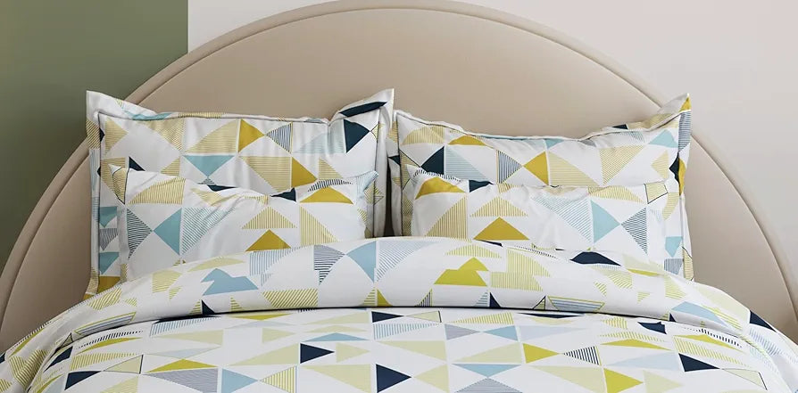 The Home Style Cotton Feel Glace Cotton Elastic Single Bed Bedsheet With 1 Pillow Cover 300 TC  multicolor Meadow Mist