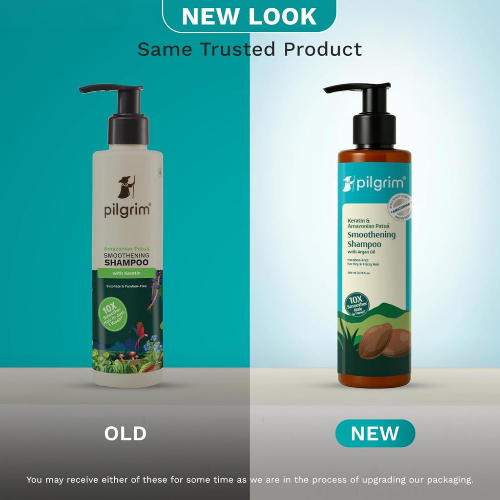 Pilgrim Patua & Keratin Hair SMOOTHENING SHAMPOO for Dry & Frizzy hair | Shampoo for Women & Men | Hair Smoothening & healthy scalp | 200 ml