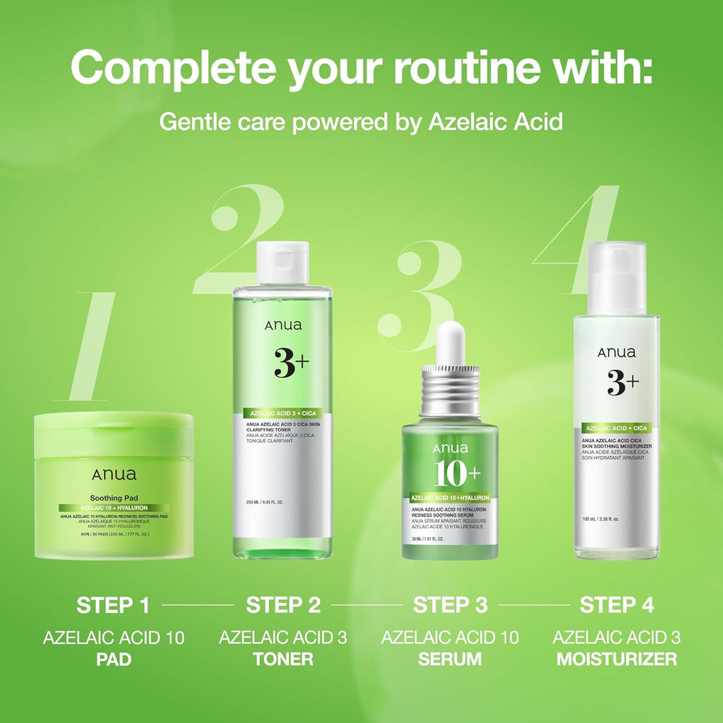 Anua Azelaic Acid 10 Hyaluron Redness Soothing Serum with Cica Soothes & Calms Acne-Prone Skin