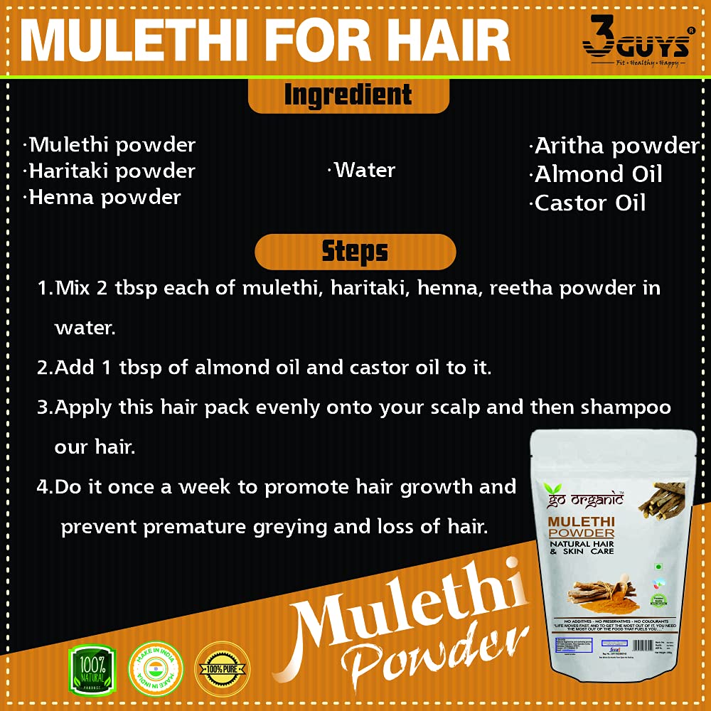Go Organic Liquorice/Mulethi Powder/Athimathuram powder - 250Gm