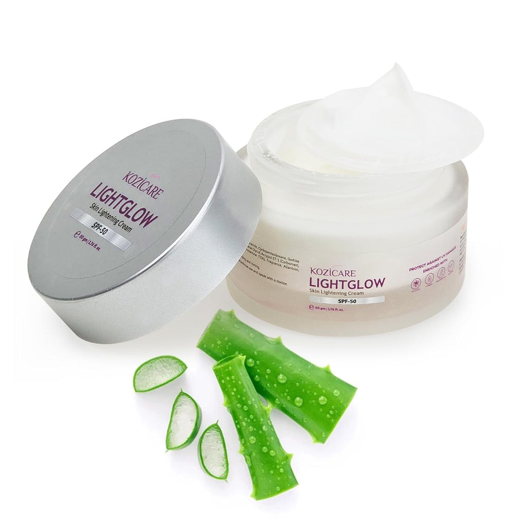 Kozicare Kojic Acid Cream with Hyaluronic Acid & Vitamin E | Lightweight Moisturizer with SPF 50 | Nourishing for All Skin Types | Achieve Radiant, Flawless Skin | Perfect for Women & Men - 50 gm