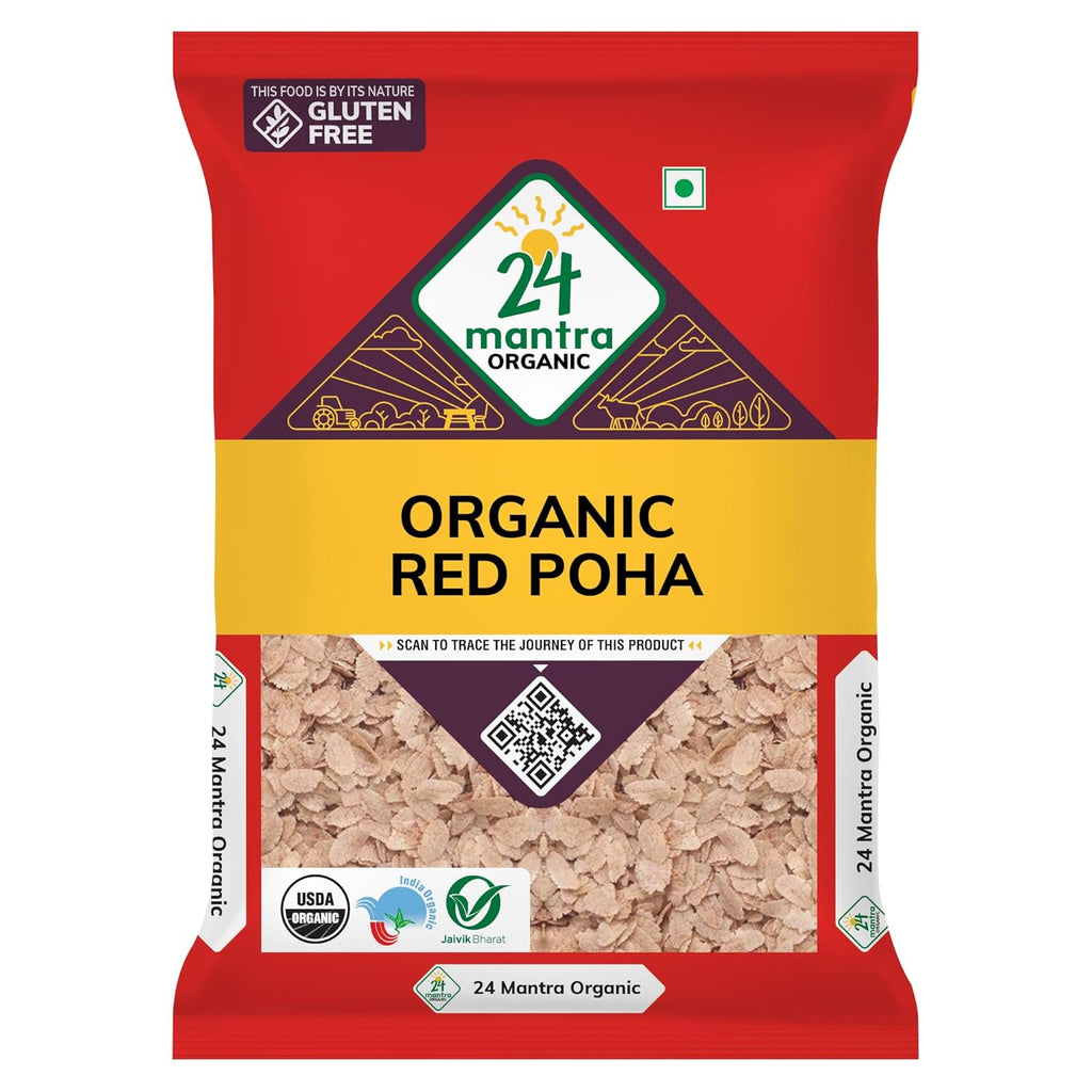 24 Mantra Organic Thin Red Poha - 500 gms