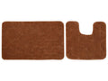 Saral Home Soft Cotton Anti Slip Bathmat with Contour Set Colour Browm