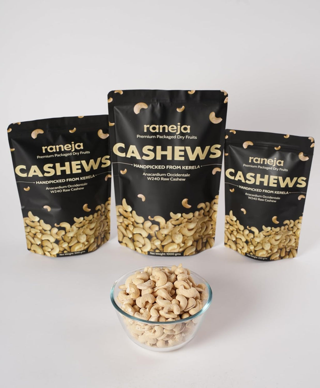 Raneja Premium Cashews (Grade W240) | 100% Natural Whole Kaju Healthy Snacks | Unsalted Cashew Nuts Crunchy, Nutritious & Delicious Nuts | Rich in Protein, Magnesium & Phosphorus