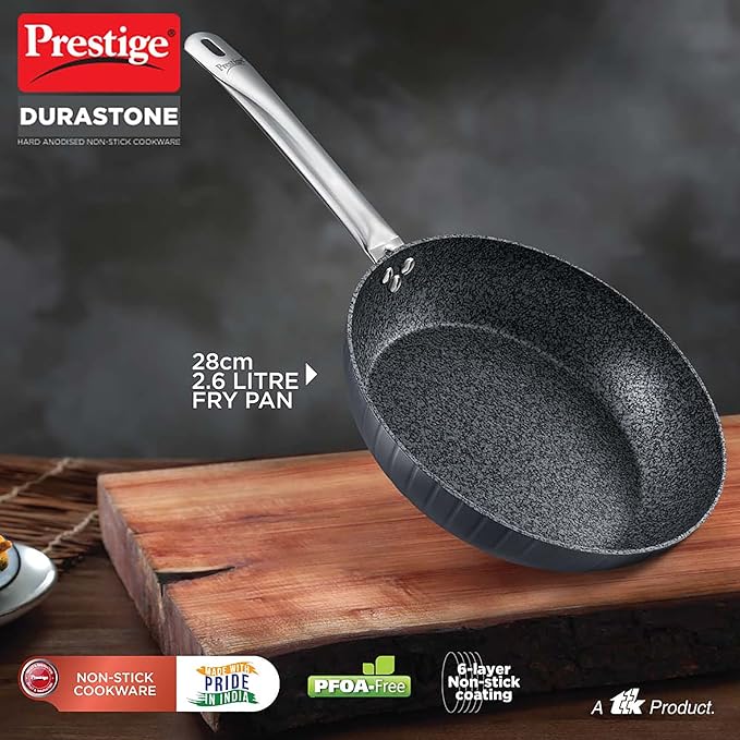 Prestige Durastone 28cm(2.6l) Hard Anodised Fry Pan With 6 Layers Non-stick Coating