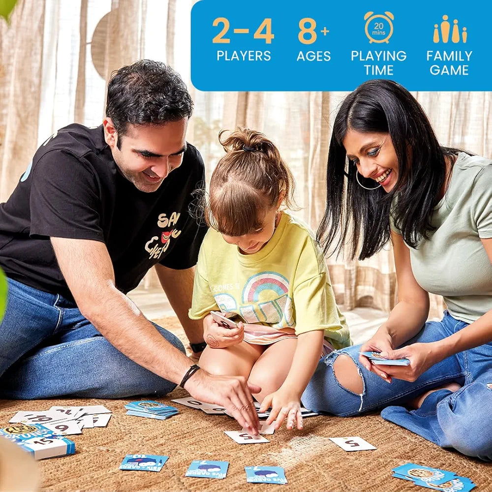 Binca Card Game - Fletter Crunch, Mental Math Game for Kids, Fast-paced Fun for Family Game Night, Addition & Subtraction, Gifts for Kids Ages 8, 9, 10, 11 Years, 2-4 Players