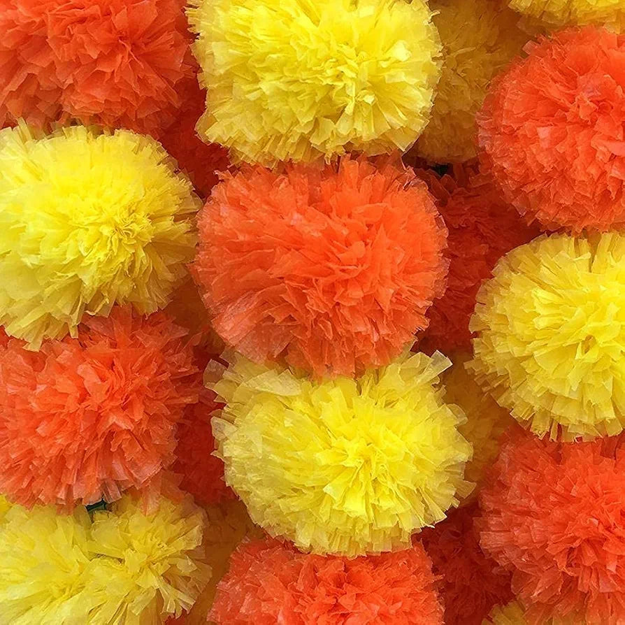 Artificial Marigold Garlands Long Pooja Room Toran Indian genda phool 4.7 Feet