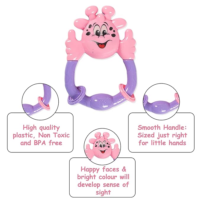Ratna's Colourful Rattle Set for Toddlers | Perfect Rattle Sets for Little Hands | Happy Baby Rattle Set 5 Pieces