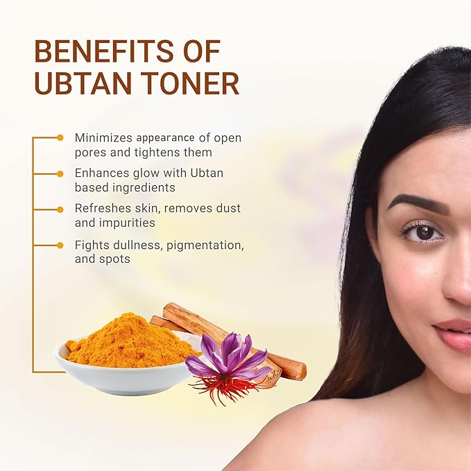 Iba Ubtan Toner With Turmeric, Saffron & Sandalwood Extracts for Pore Minimizing and Glow - 130 Ml