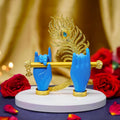 Ekhasa Lord Krishna Hands with Flute Idol Blue Krishna Hands