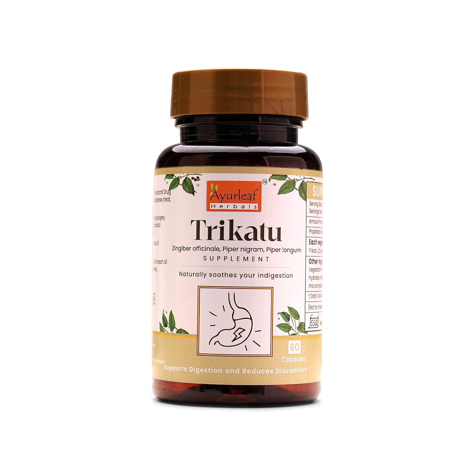 Ayurleaf Herbals Trikatu Capsules - 60 Caps | Pack of 2